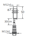 M12非埋式接近開(kāi)關(guān)引線插件式